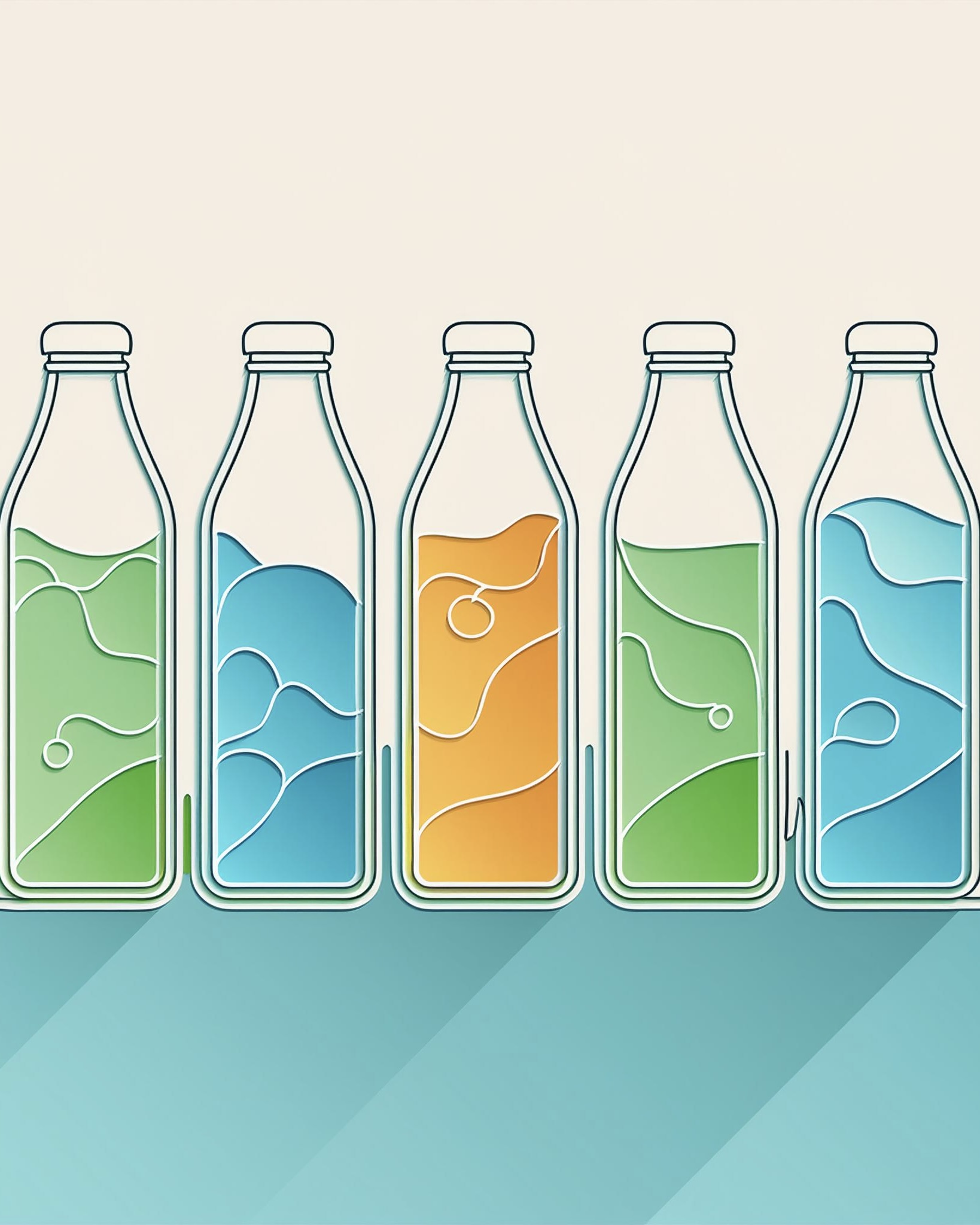 Firefly Single Continuous Line Drawing of flavoured waters in bottles 11468 2