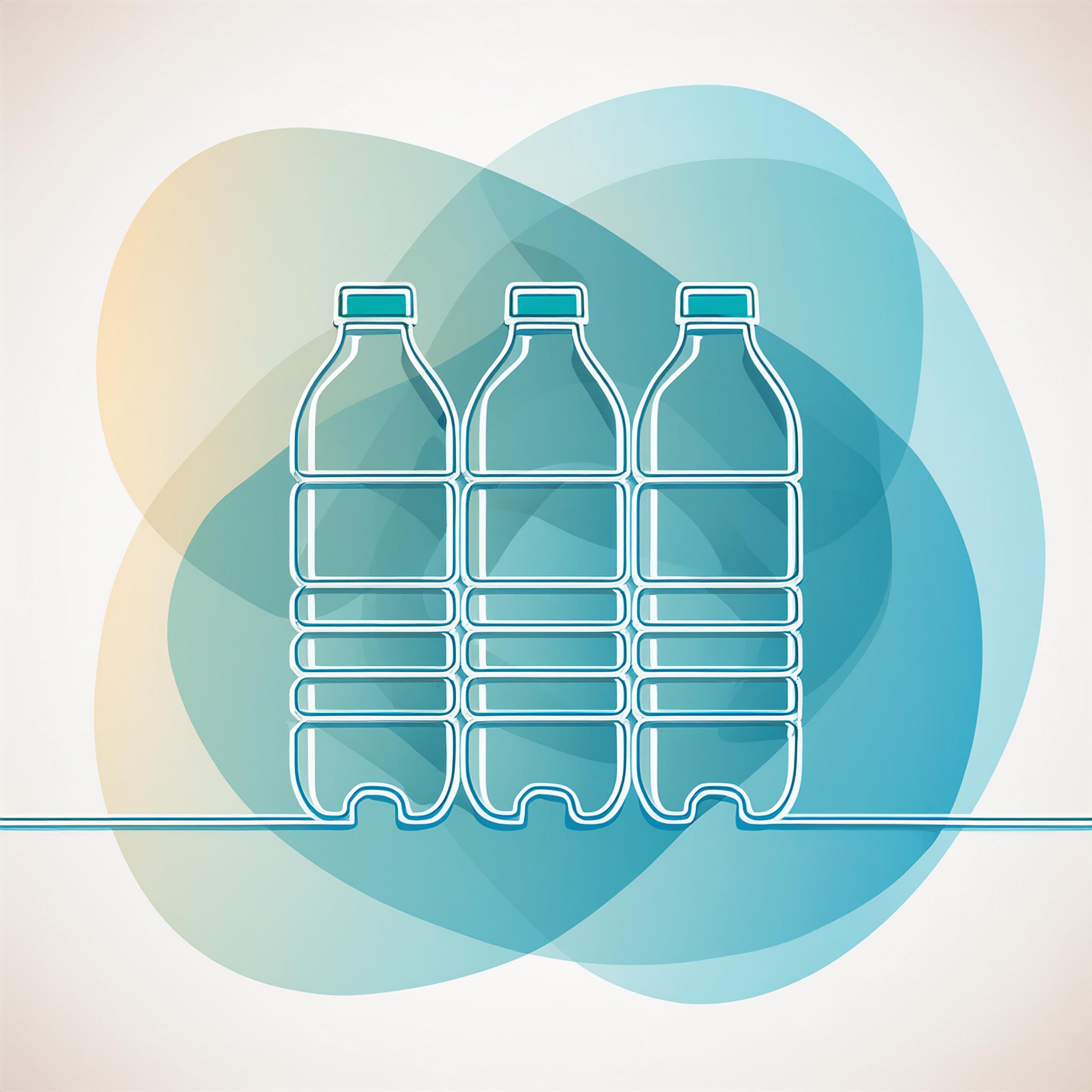 Firefly Single Continuous Line Drawing of water bottles in packs 11468